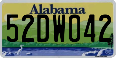AL license plate 52DW042
