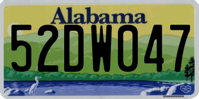 AL license plate 52DW047