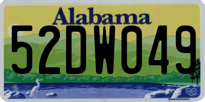 AL license plate 52DW049
