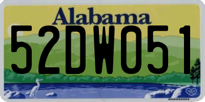 AL license plate 52DW051