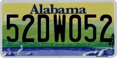 AL license plate 52DW052