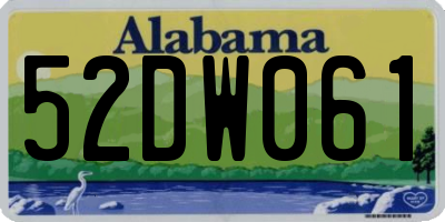 AL license plate 52DW061