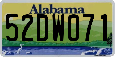 AL license plate 52DW071