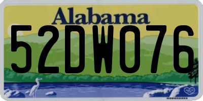 AL license plate 52DW076