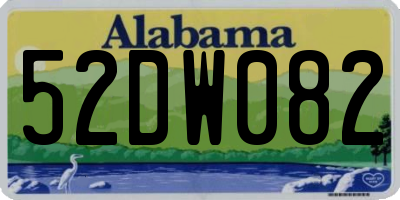 AL license plate 52DW082