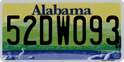 AL license plate 52DW093