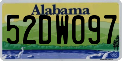 AL license plate 52DW097
