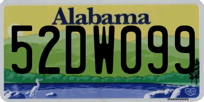 AL license plate 52DW099