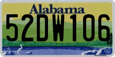 AL license plate 52DW106