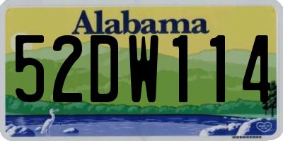 AL license plate 52DW114