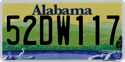AL license plate 52DW117
