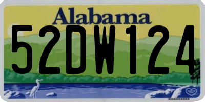 AL license plate 52DW124