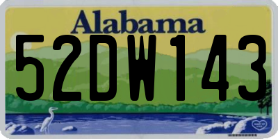 AL license plate 52DW143