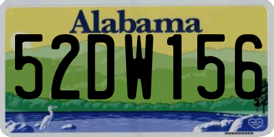 AL license plate 52DW156
