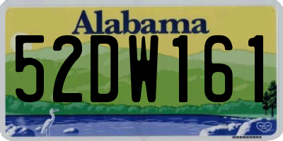 AL license plate 52DW161