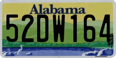 AL license plate 52DW164
