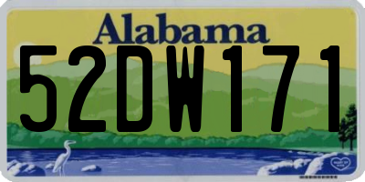 AL license plate 52DW171