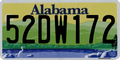 AL license plate 52DW172