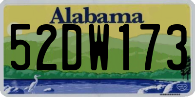 AL license plate 52DW173