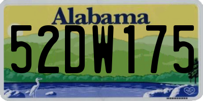 AL license plate 52DW175