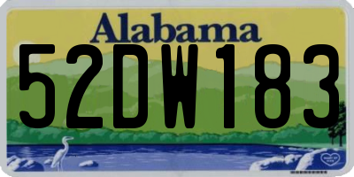AL license plate 52DW183