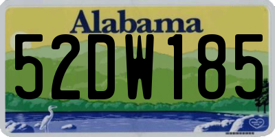 AL license plate 52DW185