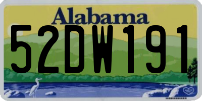 AL license plate 52DW191