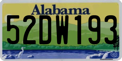 AL license plate 52DW193