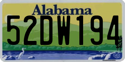 AL license plate 52DW194