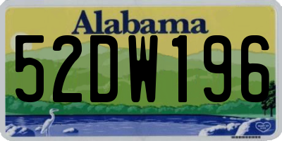 AL license plate 52DW196
