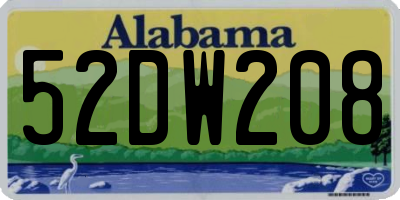 AL license plate 52DW208