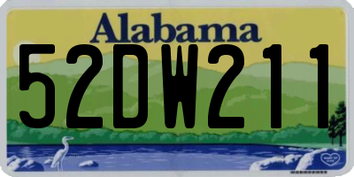 AL license plate 52DW211