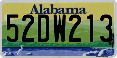 AL license plate 52DW213