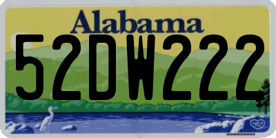 AL license plate 52DW222