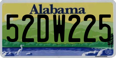 AL license plate 52DW225