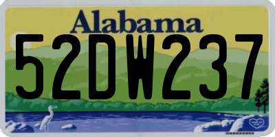 AL license plate 52DW237