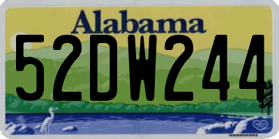 AL license plate 52DW244
