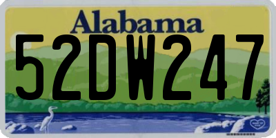 AL license plate 52DW247