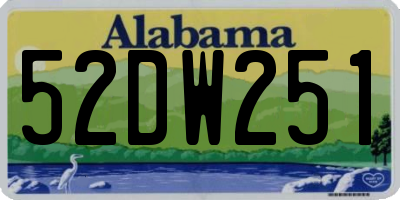AL license plate 52DW251