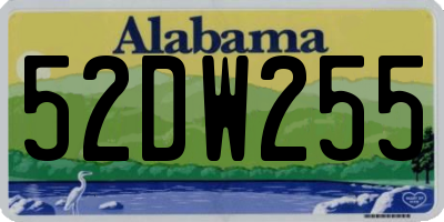 AL license plate 52DW255