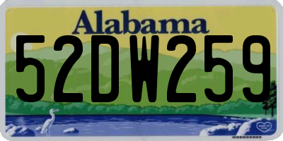 AL license plate 52DW259
