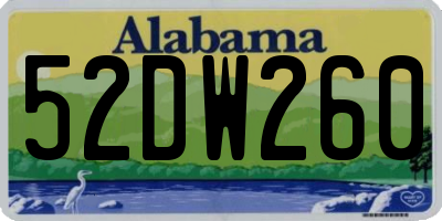 AL license plate 52DW260