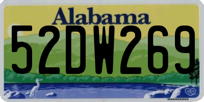 AL license plate 52DW269
