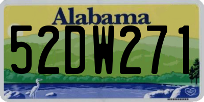 AL license plate 52DW271