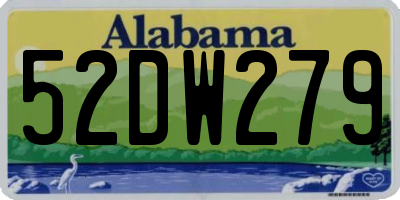 AL license plate 52DW279