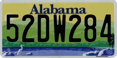 AL license plate 52DW284