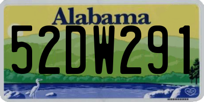 AL license plate 52DW291