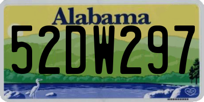 AL license plate 52DW297