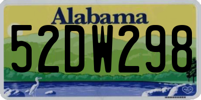 AL license plate 52DW298