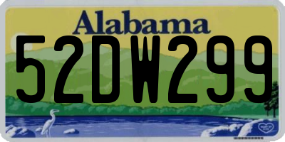 AL license plate 52DW299